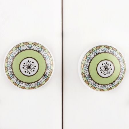 Pea Green Ceramic Knob
